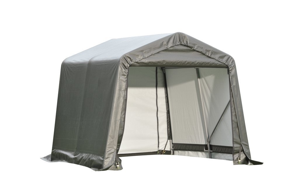 8 x 8 x 8 ft. Peak Frame All-Weather Storage Shed and 
