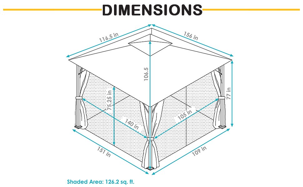 Sunnydaze Soft Top Rectangle Patio Gazebo with Screens and Privacy Walls