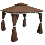 Sunnydaze Soft Top Patio Gazebo with Screens and Privacy Walls