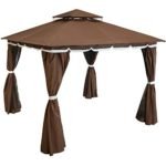 Sunnydaze Soft Top Patio Gazebo with Screens and Privacy Walls