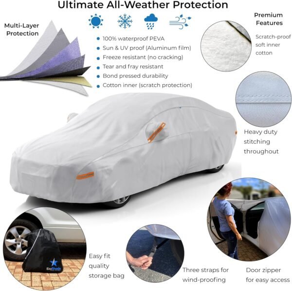EzyShade 10-Layer Waterproof Car Cover – Vehicle Protection - Image 3