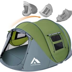 Pop Up Tents for Camping 4 Person Waterproof Military Popup Tent Camping Easy Up Camping Tents Instant Pop Up Tent Big Green
