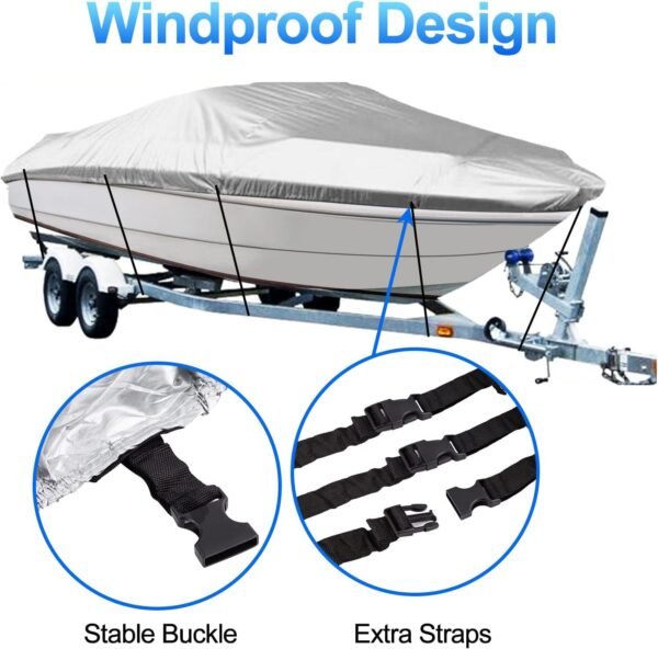 SPORTYOUTH Heavy-Duty Boat Cover 17-19ft – Waterproof 210D - Image 4